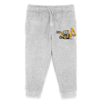 Baggerlader Traktor - Kinder Organic Jogginghose Mini Mover von Stanley/Stella - Grau meliert - Vorne