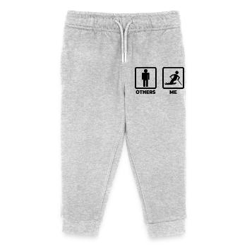 Skier stick figure - Kids Organic Sweatpants by Stanley/Stella - heather grey - Front