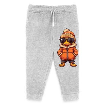 Ente Winter Comic - Kinder Organic Jogginghose Mini Mover von Stanley/Stella - Grau meliert - Vorne