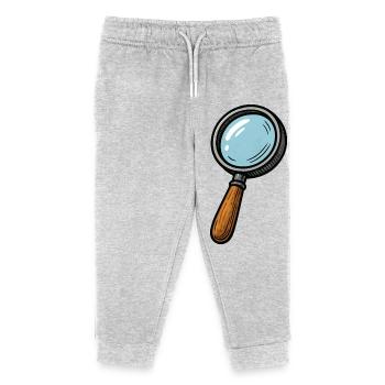 magnifying glass - Kids Organic Sweatpants by Stanley/Stella - heather grey - Front