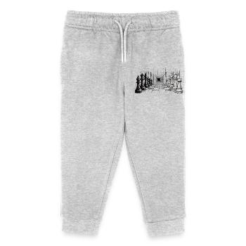 Chess Strategy – Endless Perspective - Kids Organic Sweatpants by Stanley/Stella - heather grey - Front