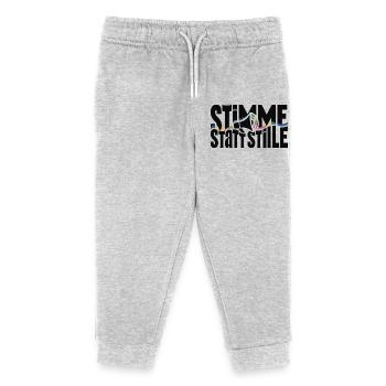 Stimme statt Stille Motiv für Protest und Demo - Kinder Organic Jogginghose Mini Mover von Stanley/Stella - Grau meliert - Vorne