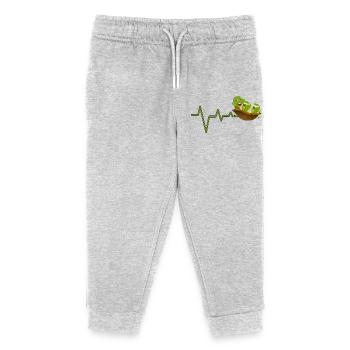 Niedliches Reptil Herzschlag Maskottchen - Kinder Organic Jogginghose Mini Mover von Stanley/Stella - Grau meliert - Vorne