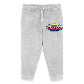 Neon Techno Horizont - Kinder Organic Jogginghose Mini Mover von Stanley/Stella - Grau meliert - Vorne