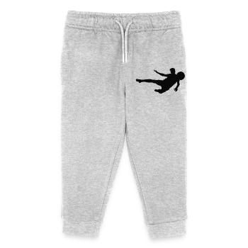 Football Silhouette – Action Kick - Kids Organic Sweatpants by Stanley/Stella - heather grey - Front