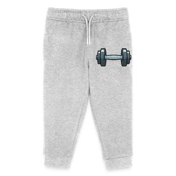 Dumbbell Comic - Kids Organic Sweatpants by Stanley/Stella - heather grey - Front