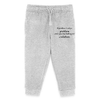Mindset Quote - Problem&Lösung - problem&solution - Kids Organic Sweatpants by Stanley/Stella - heather grey - Front