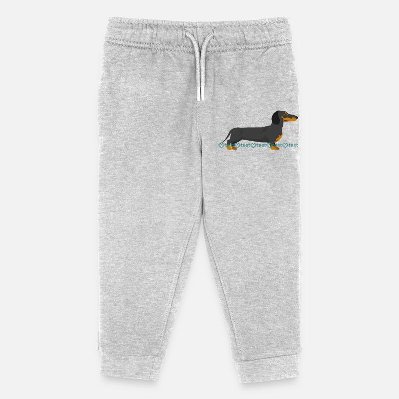 Silhouette teckel avec motif de filigrane - Pantalon de jogging enfant bio Stanley/Stella - gris chiné
