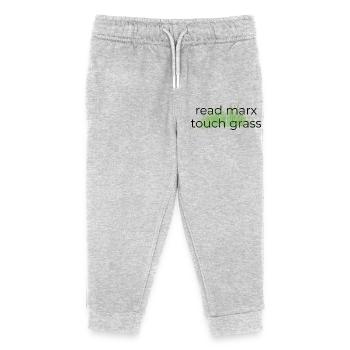 Lisez Marx, touchez l’herbe - Pantalon de jogging enfant bio Stanley/Stella - gris chiné - Devant