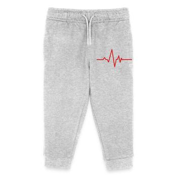 Herzschlag-Kardiogramm - Kinder Organic Jogginghose Mini Mover von Stanley/Stella - Grau meliert - Vorne
