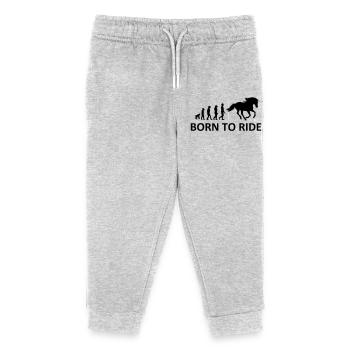 Né pour monter à cheval - Pantalon de jogging enfant bio Stanley/Stella - gris chiné - Devant