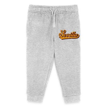 Sevilla Retro Script Gelb - Kinder Organic Jogginghose Mini Mover von Stanley/Stella - Grau meliert - Vorne