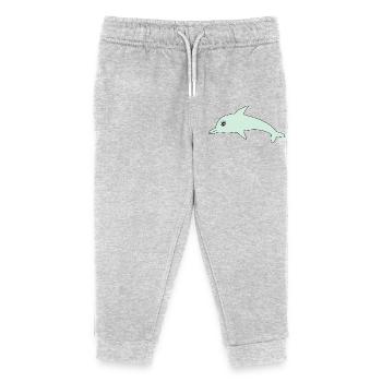 Delfin Delphine - Kinder Organic Jogginghose Mini Mover von Stanley/Stella - Grau meliert - Vorne