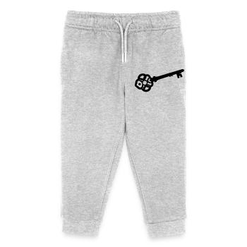 Verzierte Skelettschlüssel-Silhouette - Kinder Organic Jogginghose Mini Mover von Stanley/Stella - Grau meliert - Vorne