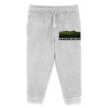 Les montagnes vous appellent | Panorama - Pantalon de jogging enfant bio Stanley/Stella - gris chiné - Devant