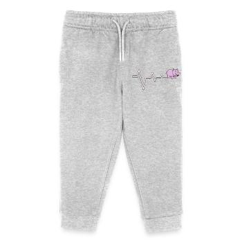 Pink Hippo Puls EKG-Grafik - Kinder Organic Jogginghose Mini Mover von Stanley/Stella - Grau meliert - Vorne