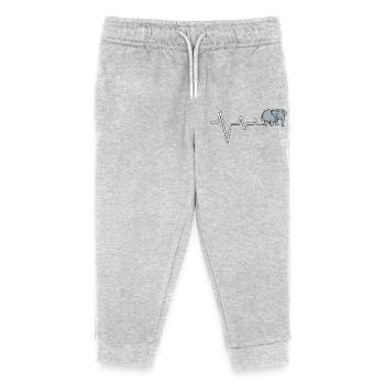 Elefant Pulse T-Shirt - Kinder Organic Jogginghose Mini Mover von Stanley/Stella - Grau meliert - Vorne