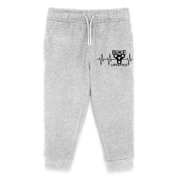 vélo lifestyle chaîne pignon vélo symbole impulsion - Pantalon de jogging enfant bio Stanley/Stella - gris chiné - Devant