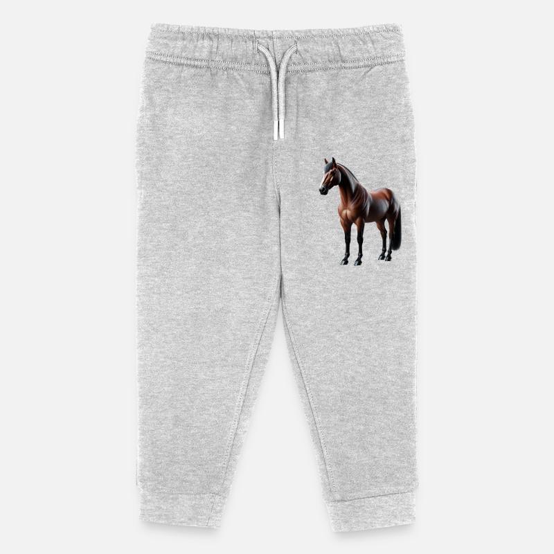 Cheval Brun - Pantalon de jogging enfant bio Stanley/Stella - gris chiné