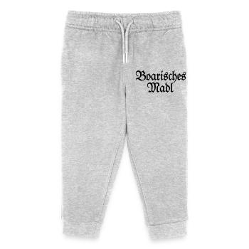 Boarisches Madl - Ein Mädel aus Bayern - Kinder Organic Jogginghose Mini Mover von Stanley/Stella - Grau meliert - Vorne