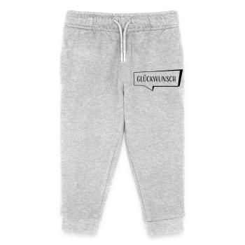 Speech bubble congratulations - Kids Organic Sweatpants by Stanley/Stella - heather grey - Front