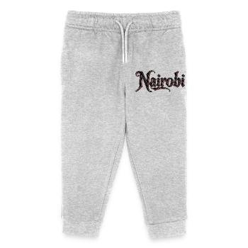 Naïrobi city name in Gothic style - Kids Organic Sweatpants by Stanley/Stella - heather grey - Front