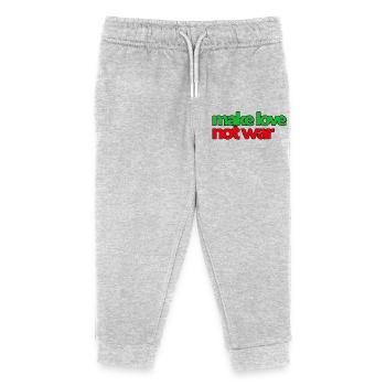 Make Love Not War - Kinder Organic Jogginghose Mini Mover von Stanley/Stella - Grau meliert - Vorne