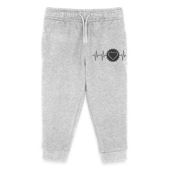 Pulse Bike Battement de coeur pignon Amour du vélo - Pantalon de jogging enfant bio Stanley/Stella - gris chiné - Devant