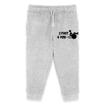Ich bin zu schnell für dich in meinem Rollstuhl # - Kinder Organic Jogginghose Mini Mover von Stanley/Stella - Grau meliert - Vorne