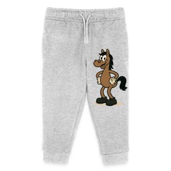Horse Comic - Kids Organic Sweatpants by Stanley/Stella - heather grey - Front