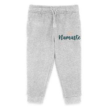 Namaste Lotus Calm Yoga - Kinder Organic Jogginghose Mini Mover von Stanley/Stella - Grau meliert - Vorne