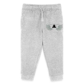 Helikopter mit Flügeln - Kinder Organic Jogginghose Mini Mover von Stanley/Stella - Grau meliert - Vorne