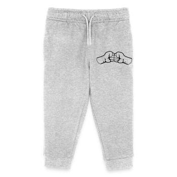 2 Bro Fist Geballte Fäuste Freunde Team Begrüßung - Kinder Organic Jogginghose Mini Mover von Stanley/Stella - Grau meliert - Vorne