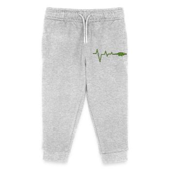 Krokodilpuls im Neon-EKG - Kinder Organic Jogginghose Mini Mover von Stanley/Stella - Grau meliert - Vorne