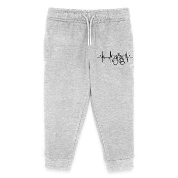 Boxer Herzlinie - Kinder Organic Jogginghose Mini Mover von Stanley/Stella - Grau meliert - Vorne