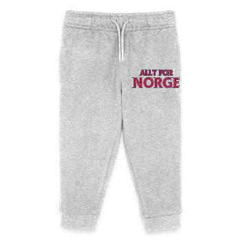Norwegens Retro-Emblem - Kinder Organic Jogginghose Mini Mover von Stanley/Stella - Grau meliert - Vorne