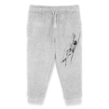 80s climbing motif - Kids Organic Sweatpants by Stanley/Stella - heather grey - Front