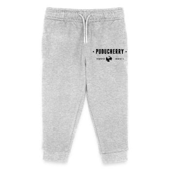 PUDUCHERRY Stilisierte Geographische Koordinaten - Kinder Organic Jogginghose Mini Mover von Stanley/Stella - Grau meliert - Vorne