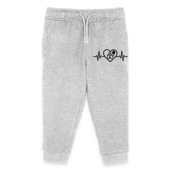 Gâteau d'anniversaire pour enfants de 6 ans en forme de cœur - Pantalon de jogging enfant bio Stanley/Stella - gris chiné - Devant