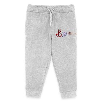 Bonjour mignon français salutation design - Pantalon de jogging enfant bio Stanley/Stella - gris chiné - Devant