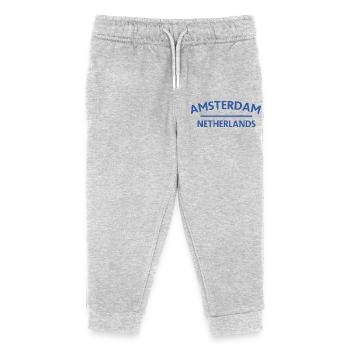 Amsterdam – Niederländisches Textdesign - Kinder Organic Jogginghose Mini Mover von Stanley/Stella - Grau meliert - Vorne