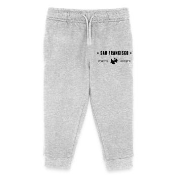 San Francisco Coordinates Planet Earth - Kids Organic Sweatpants by Stanley/Stella - heather grey - Front