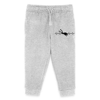 Taucher Taucherin Tauchen EKG Herzschlag - Kinder Organic Jogginghose Mini Mover von Stanley/Stella - Grau meliert - Vorne