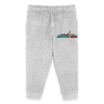 Silhouette moderne de la ligne d’horizon de Livingston City - Pantalon de jogging enfant bio Stanley/Stella - gris chiné - Devant