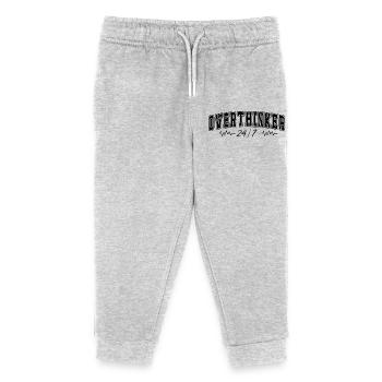 Le motif du sur-penseur 24/7 complique les sur-penseurs - Pantalon de jogging enfant bio Stanley/Stella - gris chiné - Devant