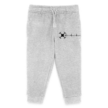 Drohne Drohnenpilot EKG Herzschlag - Kinder Organic Jogginghose Mini Mover von Stanley/Stella - Grau meliert - Vorne