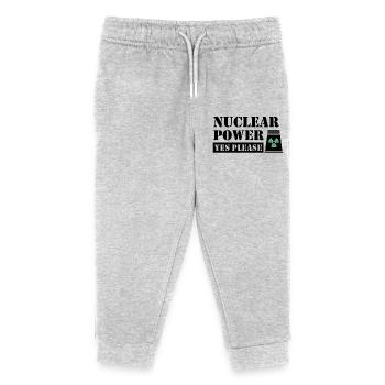 Nuclear Power Yes Please - Pro Clean Energy - Kids Organic Sweatpants by Stanley/Stella - heather grey - Front
