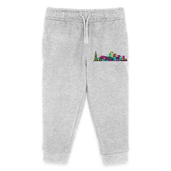 Derby City Skyline Kathedrale Moderne Linienkunst - Kinder Organic Jogginghose Mini Mover von Stanley/Stella - Grau meliert - Vorne