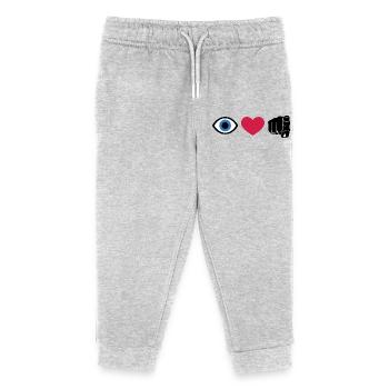 I Love You Rebus | Eye Heart You Visual Quote - Kids Organic Sweatpants by Stanley/Stella - heather grey - Front