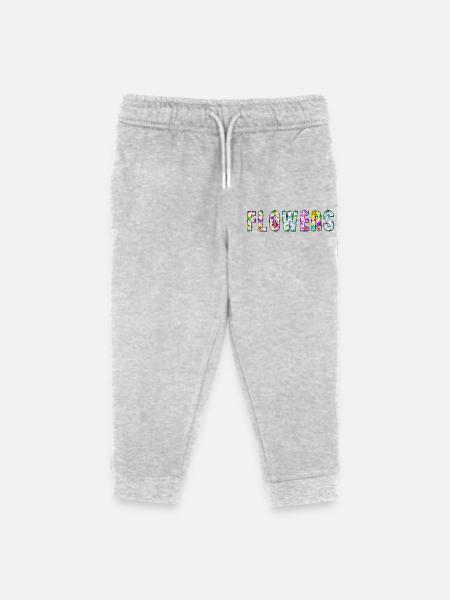 Floral Flowers - Kids Organic Sweatpants by Stanley/Stella - heather grey